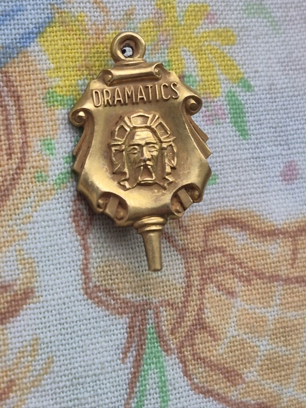 🌙Vintage 1/15 10K GF "DRAMATICS" Theater Mask Lapel Pin Brooch